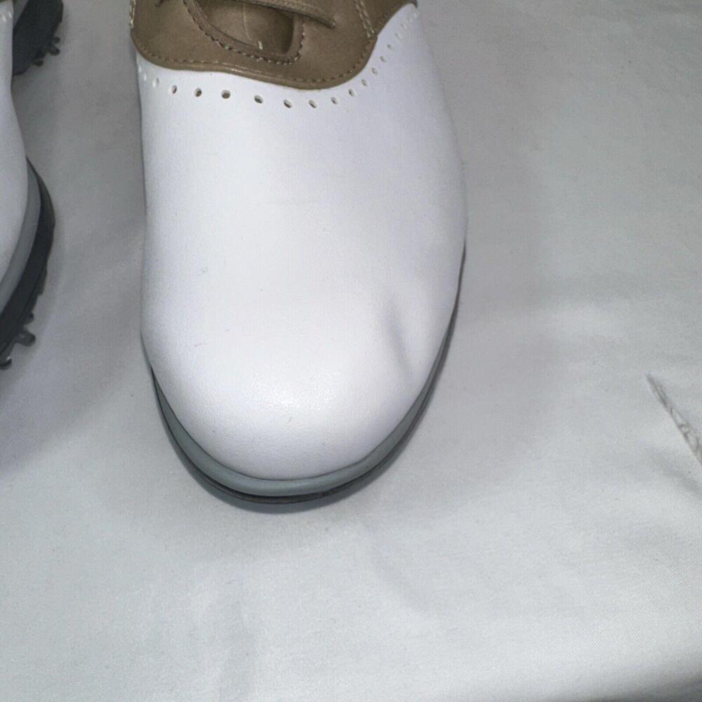 Footjoy eMerge 93914 Golf Shoes Sz 7.5 Medium White/Brown‎ Women's - Picture 3 of 9